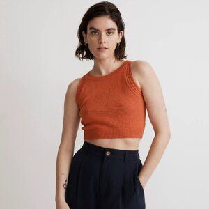 Madewell Crochet-Trim Crop Sweater Tank - NWT - Copperwashed Orange